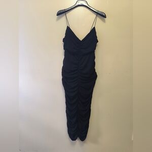 Elegant Black Ruched Dress